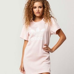 adidas pink t shirt dress